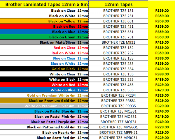 Brother TZE Tapes 12mm_2026