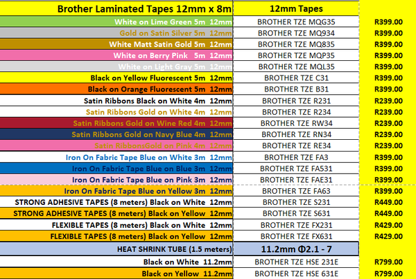 Brother TZE Tapes 12mm_2026